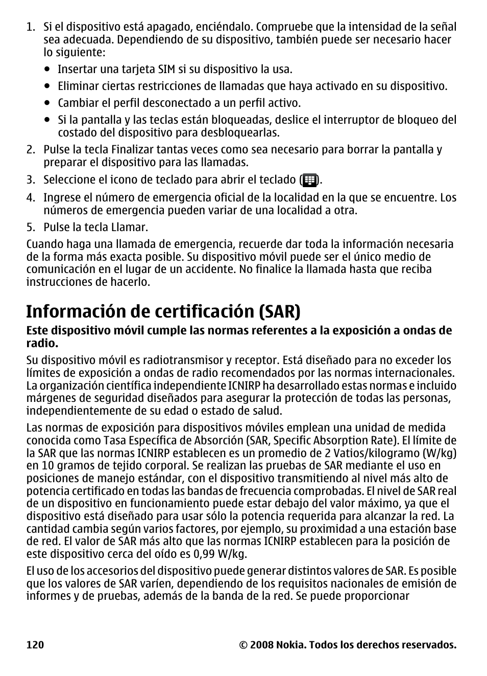 Información de certificación (sar), Información de certificación, Sar) | Nokia 5800 User Manual | Page 237 / 243