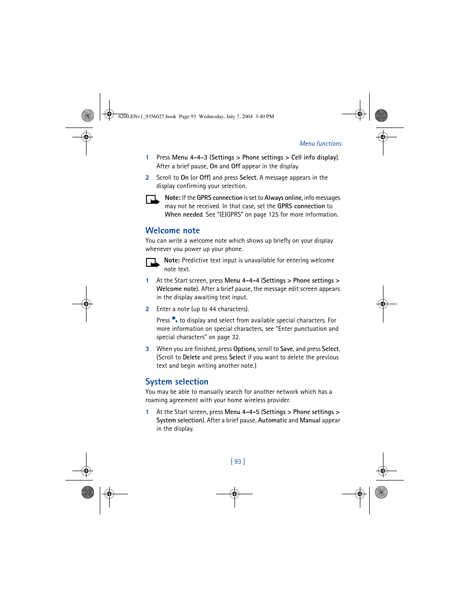 System selection | Nokia 6200 User Manual | Page 102 / 193