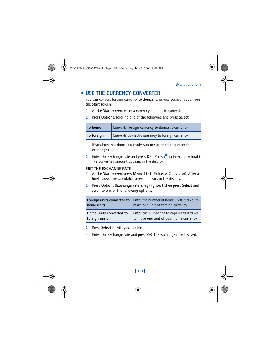 Use the currency converter, Index | Nokia 6200 User Manual | Page 128 / 193