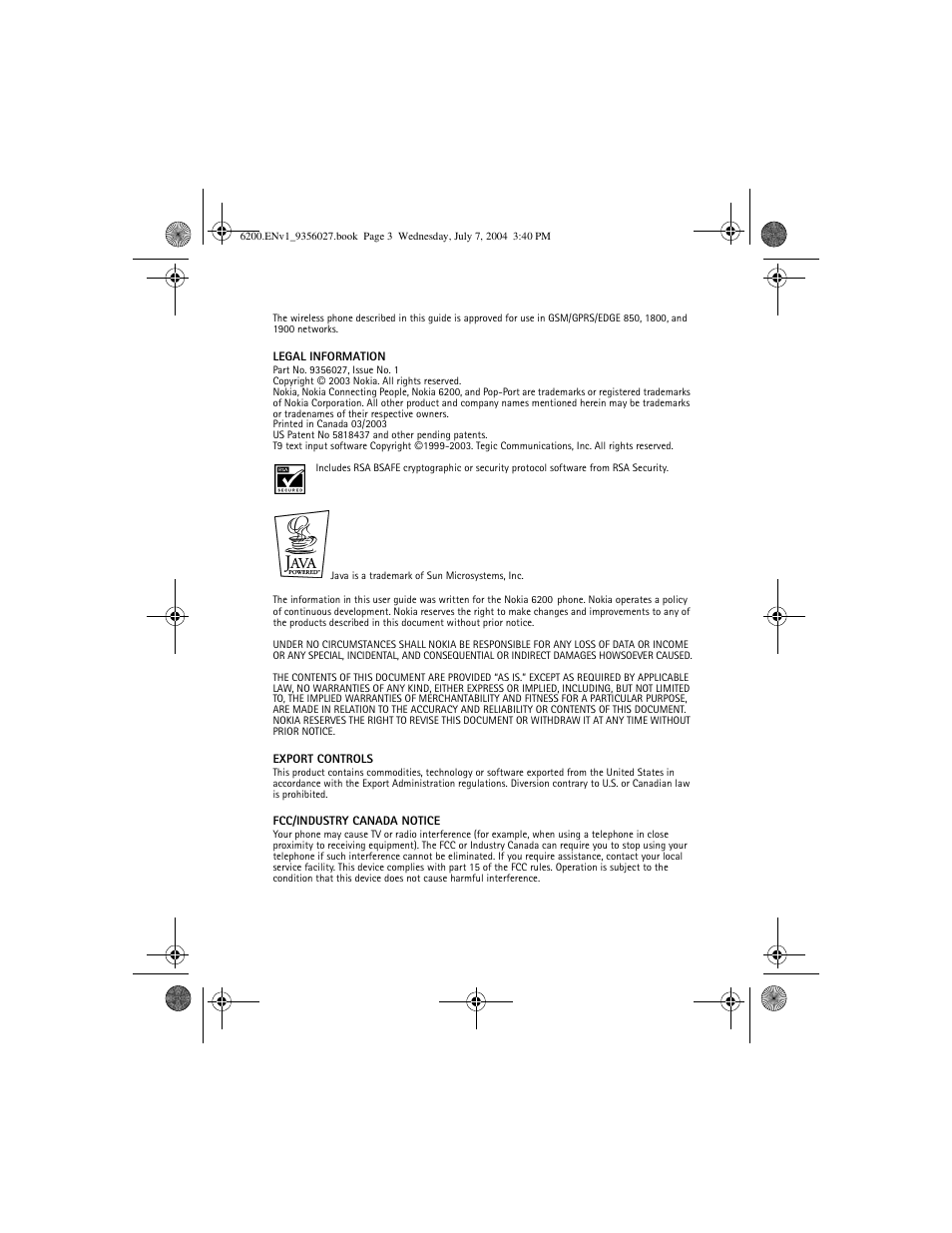 Nokia 6200 User Manual | Page 4 / 193