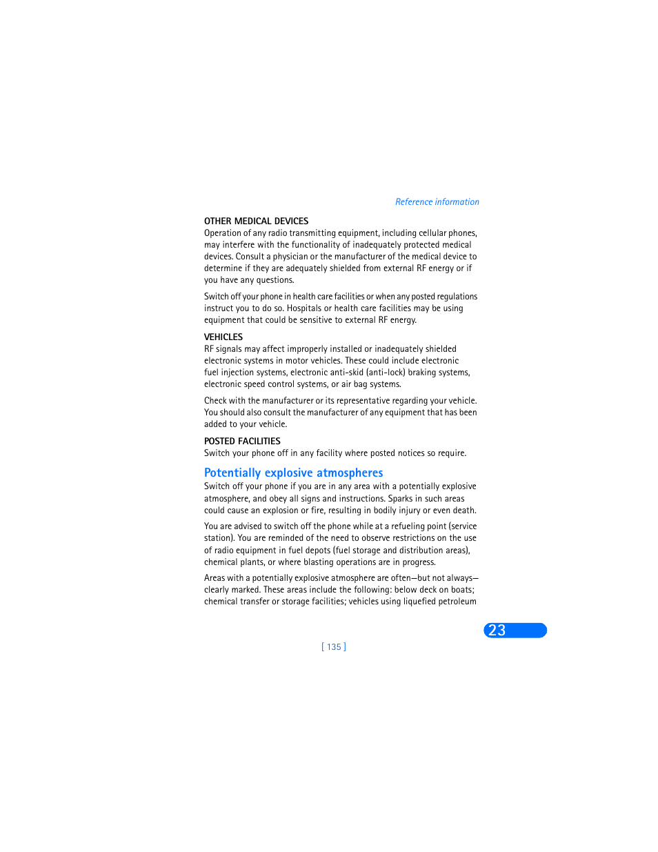 Other medical devices, Vehicles, Posted facilities | Potentially explosive atmospheres | Nokia 6360 User Manual | Page 146 / 170