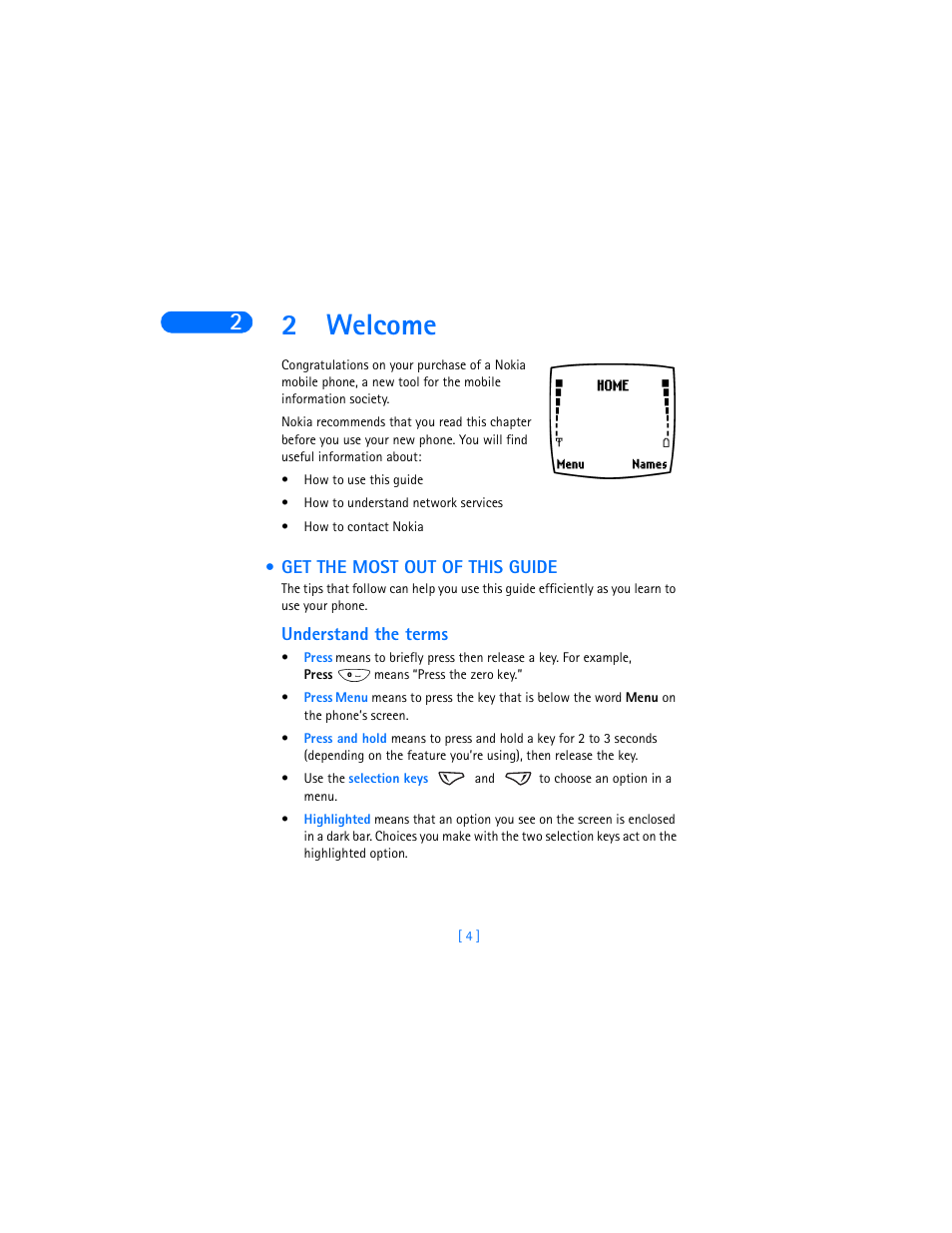 2 welcome, Get the most out of this guide, Understand the terms | Welcome, 2welcome | Nokia 6360 User Manual | Page 15 / 170