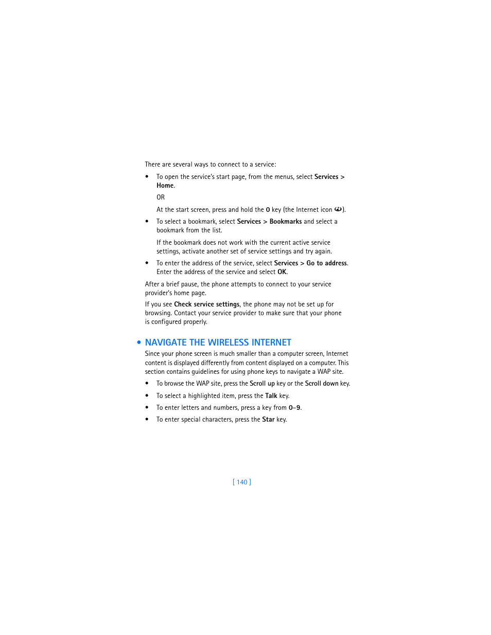 Navigate the wireless internet | Nokia 7250i User Manual | Page 151 / 201