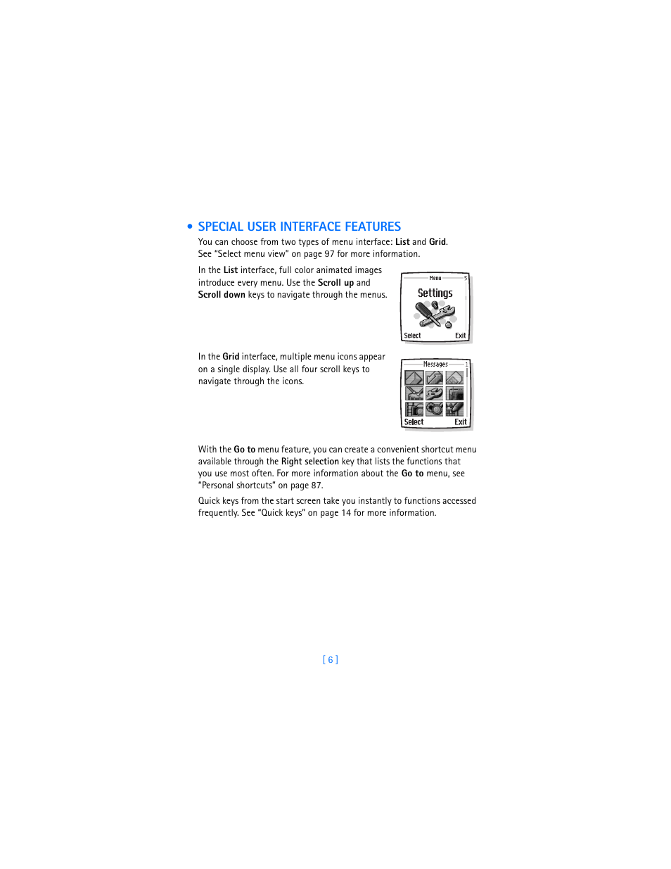 Special user interface features | Nokia 7250i User Manual | Page 17 / 201