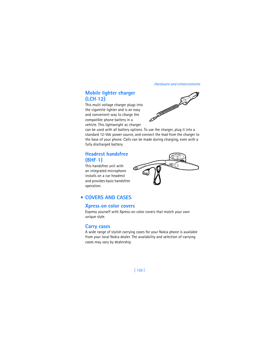 Covers and cases | Nokia 7250i User Manual | Page 170 / 201