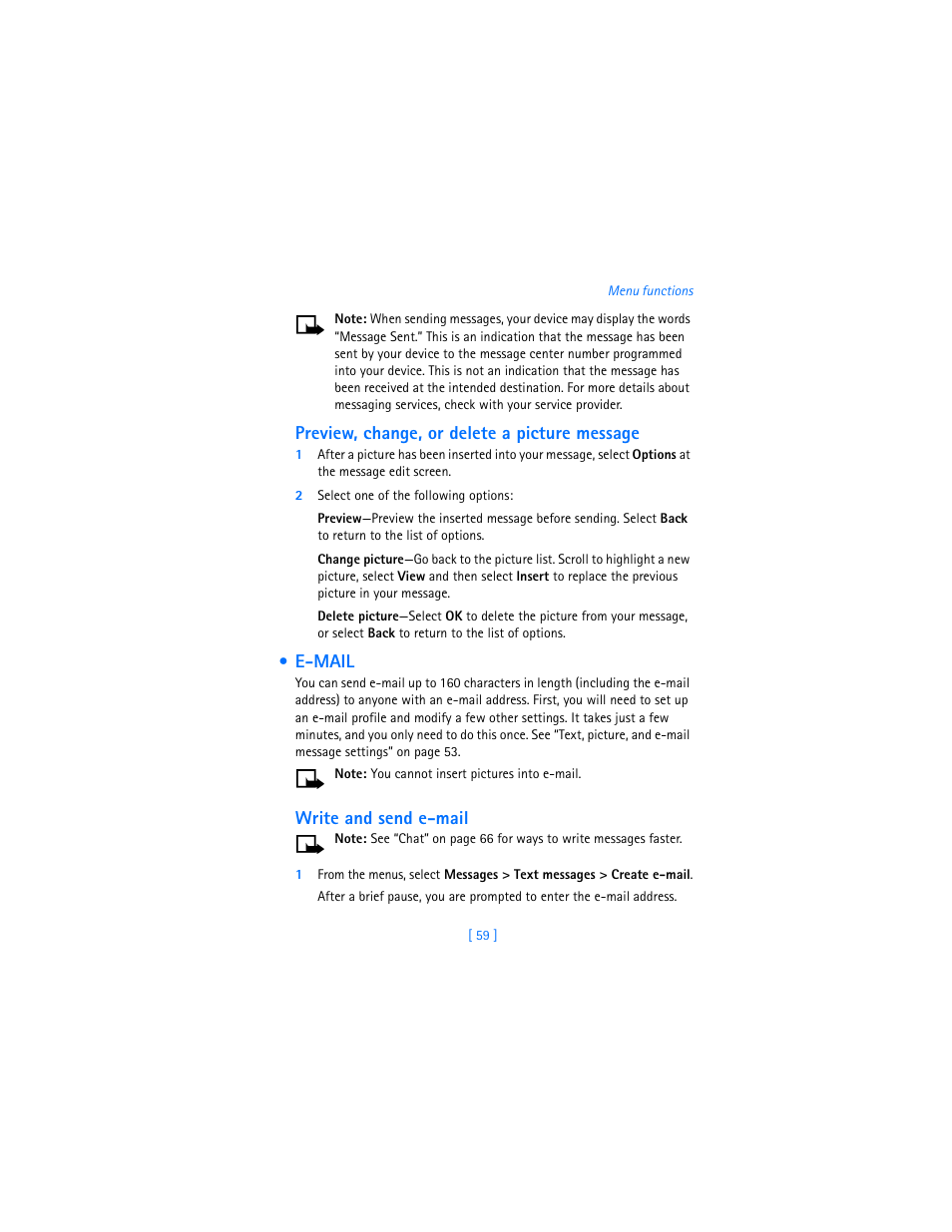 E-mail | Nokia 7250i User Manual | Page 70 / 201