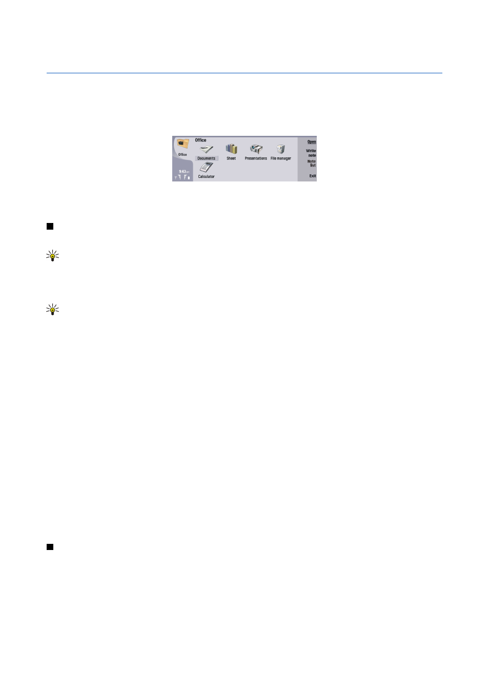 Documents, Working with documents, Formatting documents | Nokia 9500 User Manual | Page 42 / 112