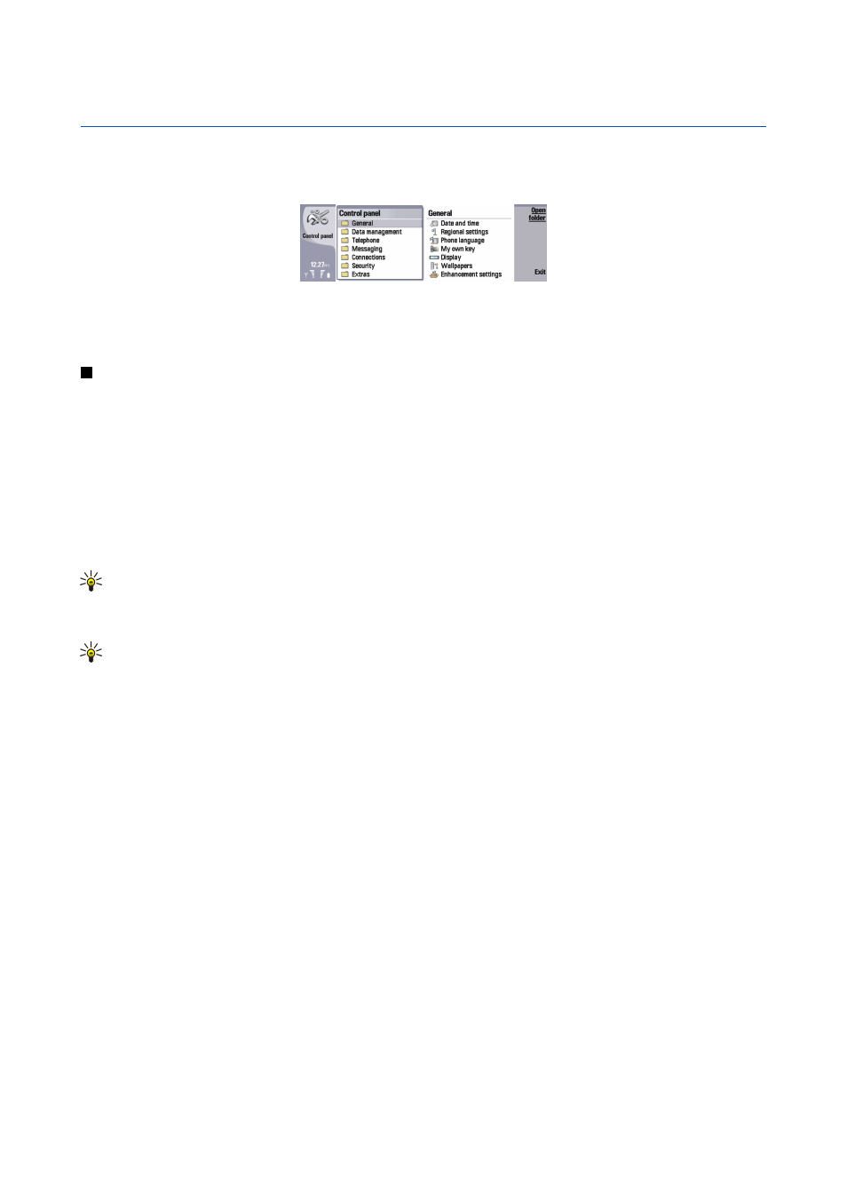 Control panel, General, Date and time | Regional settings | Nokia 9500 User Manual | Page 59 / 112