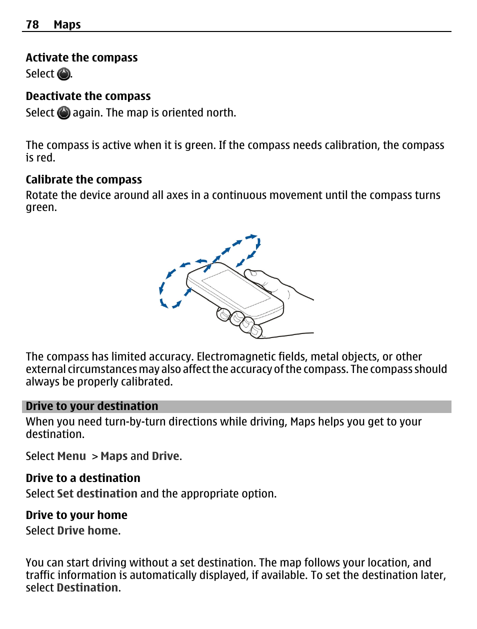 Drive to your destination | Nokia C5-03 User Manual | Page 78 / 116