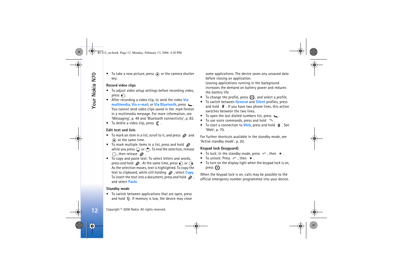 Your nokia n70 | Nokia N70 User Manual | Page 13 / 121