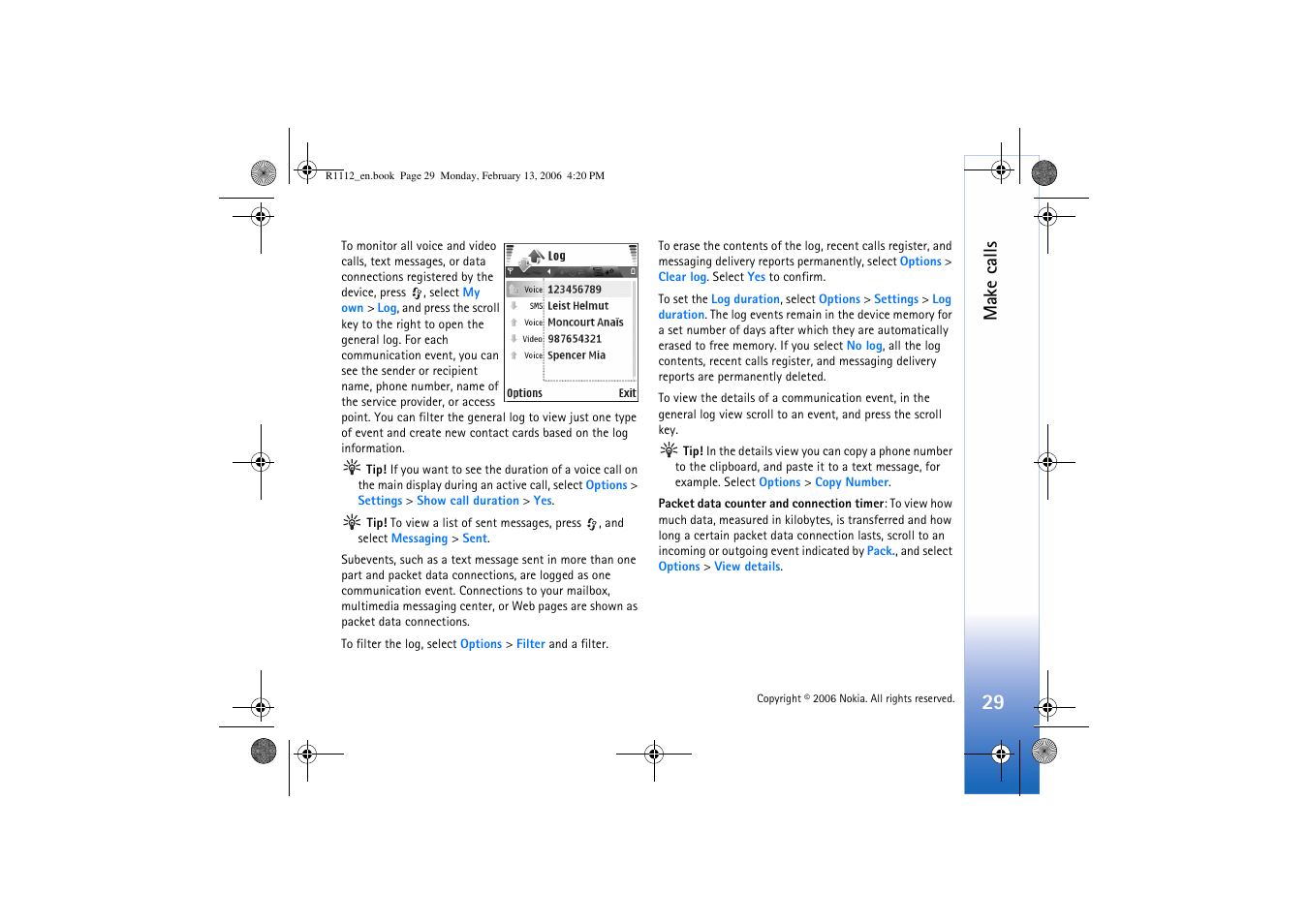 Make calls | Nokia N70 User Manual | Page 30 / 121