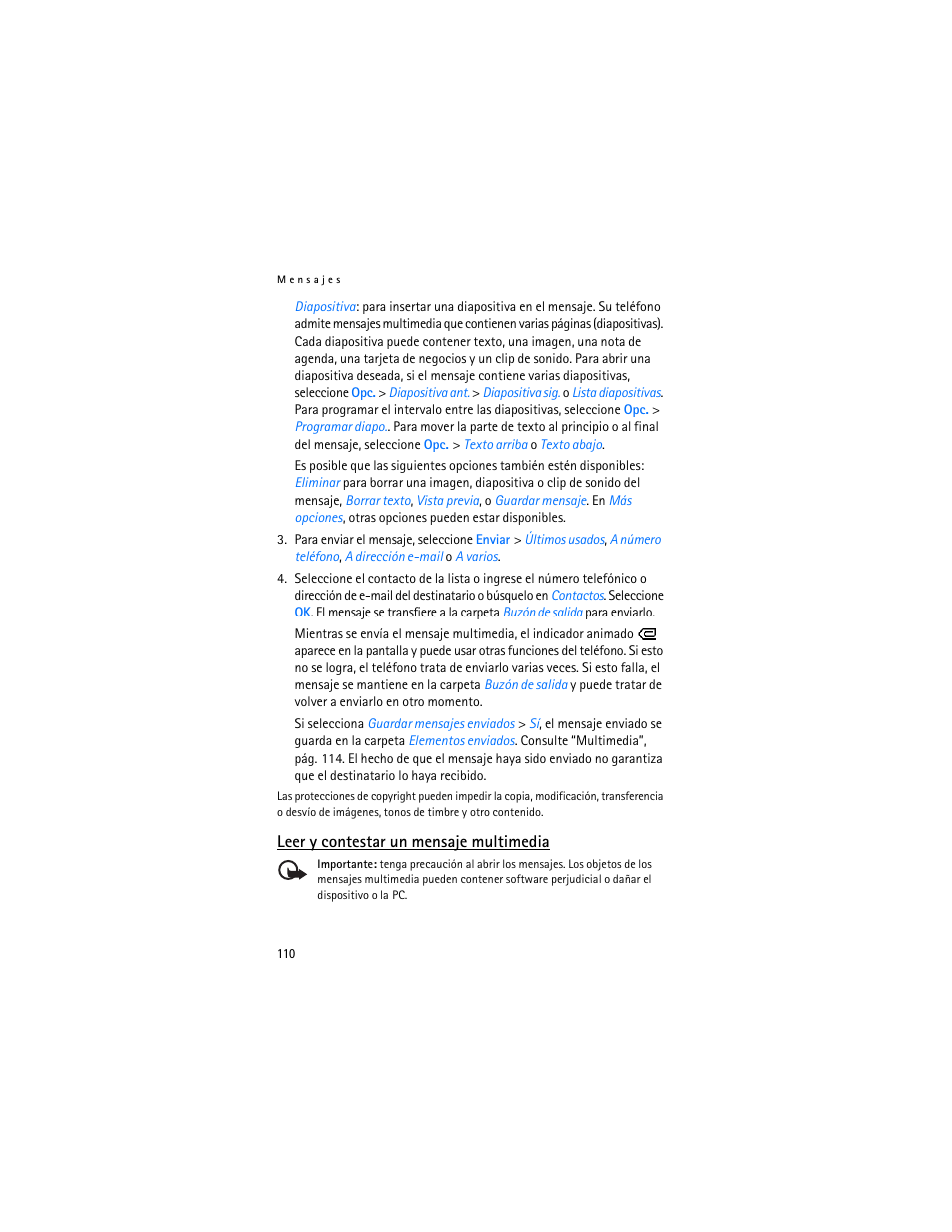 Te “leer y contestar un mensaje multimedia | Nokia 6103 User Manual | Page 111 / 169