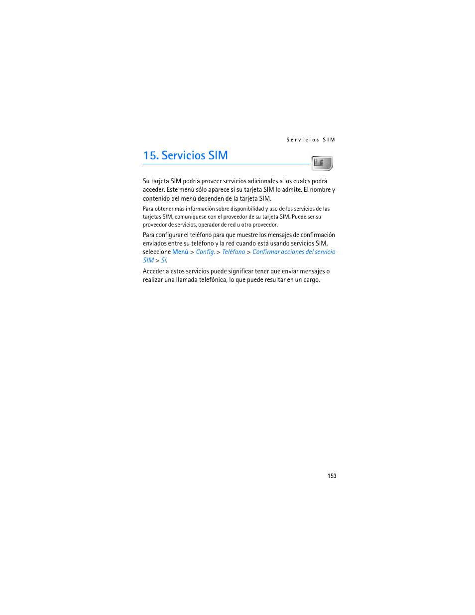 Servicios sim | Nokia 6103 User Manual | Page 154 / 169