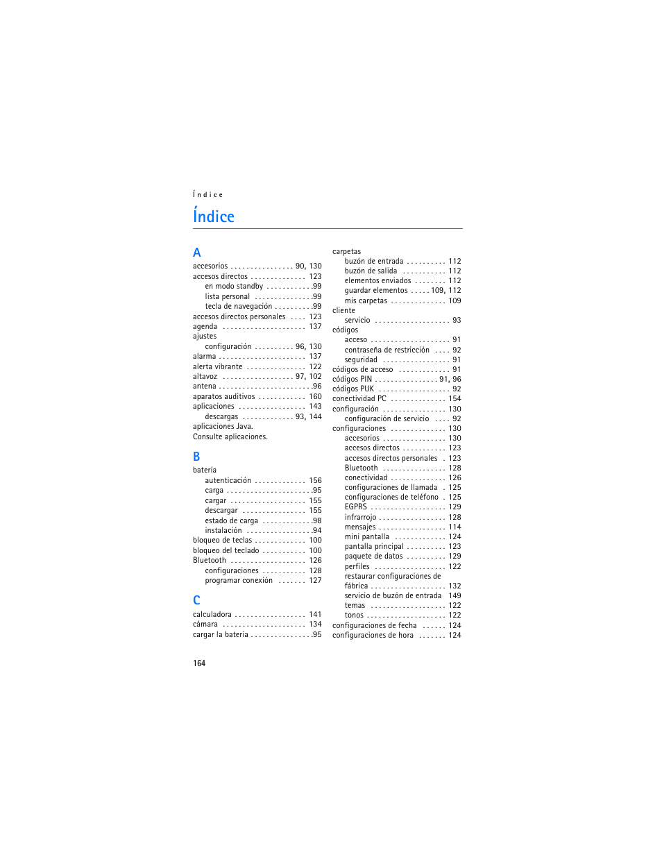 Índice | Nokia 6103 User Manual | Page 165 / 169
