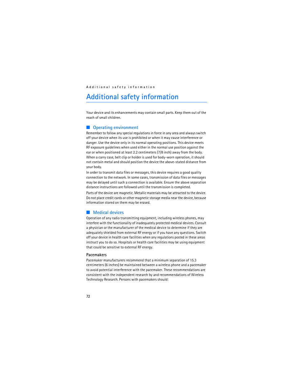 Additional safety information | Nokia 6103 User Manual | Page 73 / 169