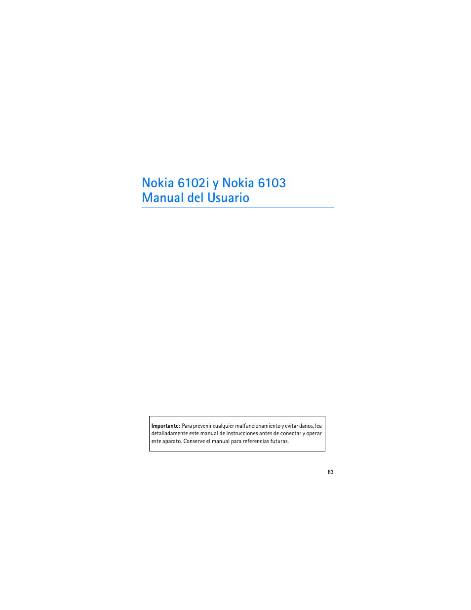 Nokia 6102i y nokia 6103 manual del usuario | Nokia 6103 User Manual | Page 84 / 169