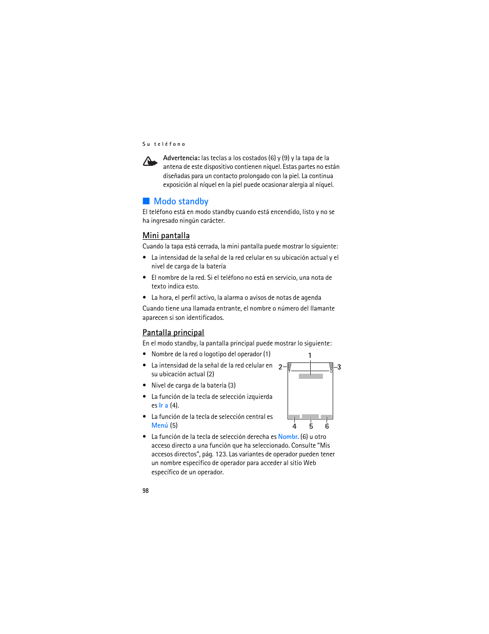 Modo standby | Nokia 6103 User Manual | Page 99 / 169