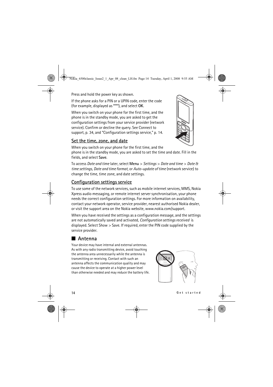 Antenna | Nokia 6500 Classic User Manual | Page 14 / 54