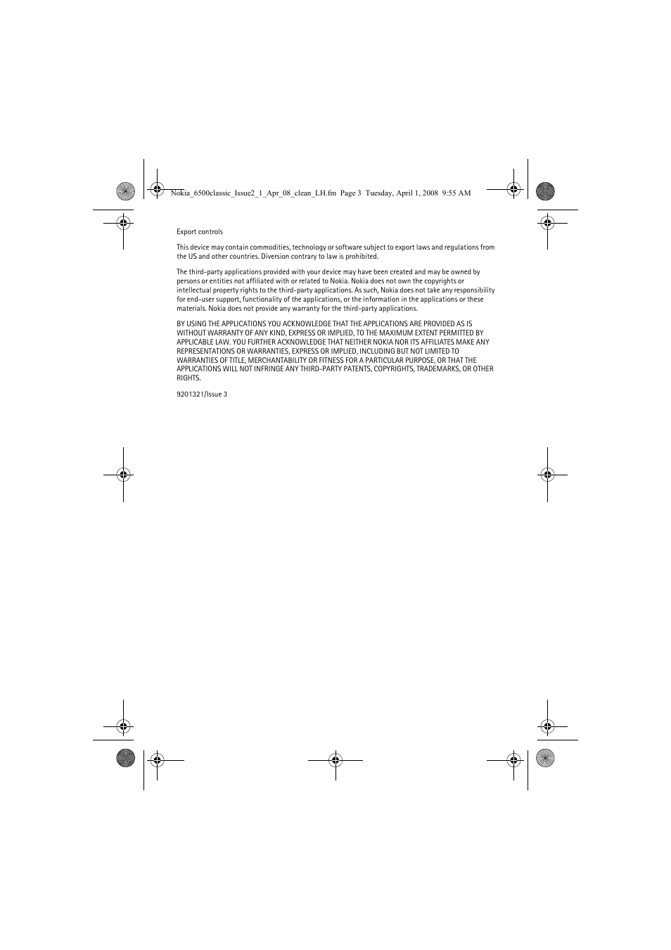 Nokia 6500 Classic User Manual | Page 3 / 54