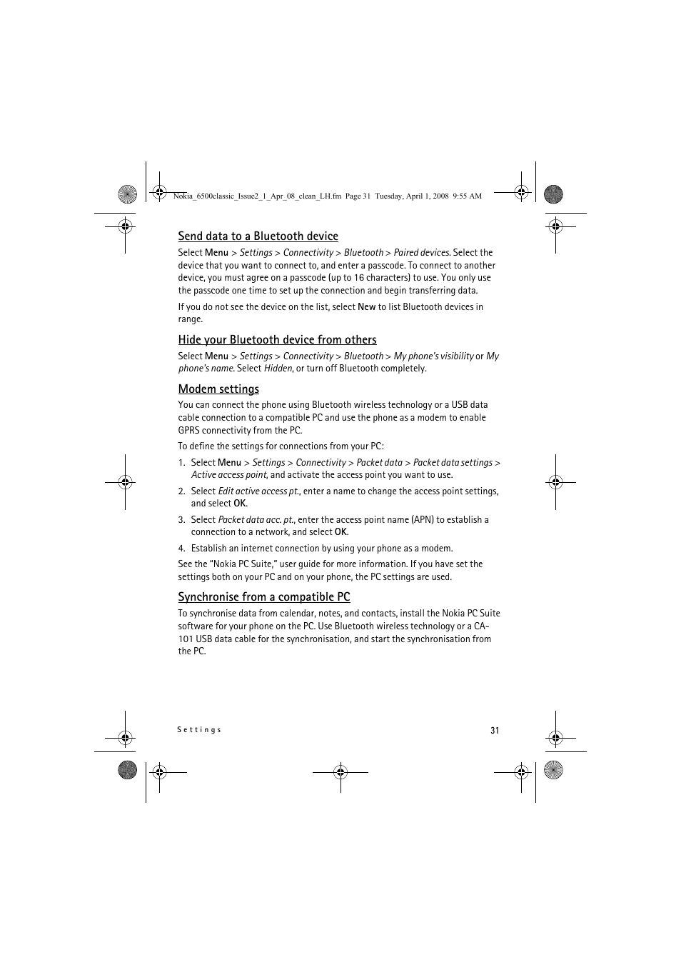 Nokia 6500 Classic User Manual | Page 31 / 54
