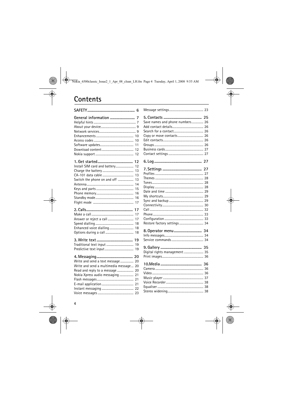 Nokia 6500 Classic User Manual | Page 4 / 54