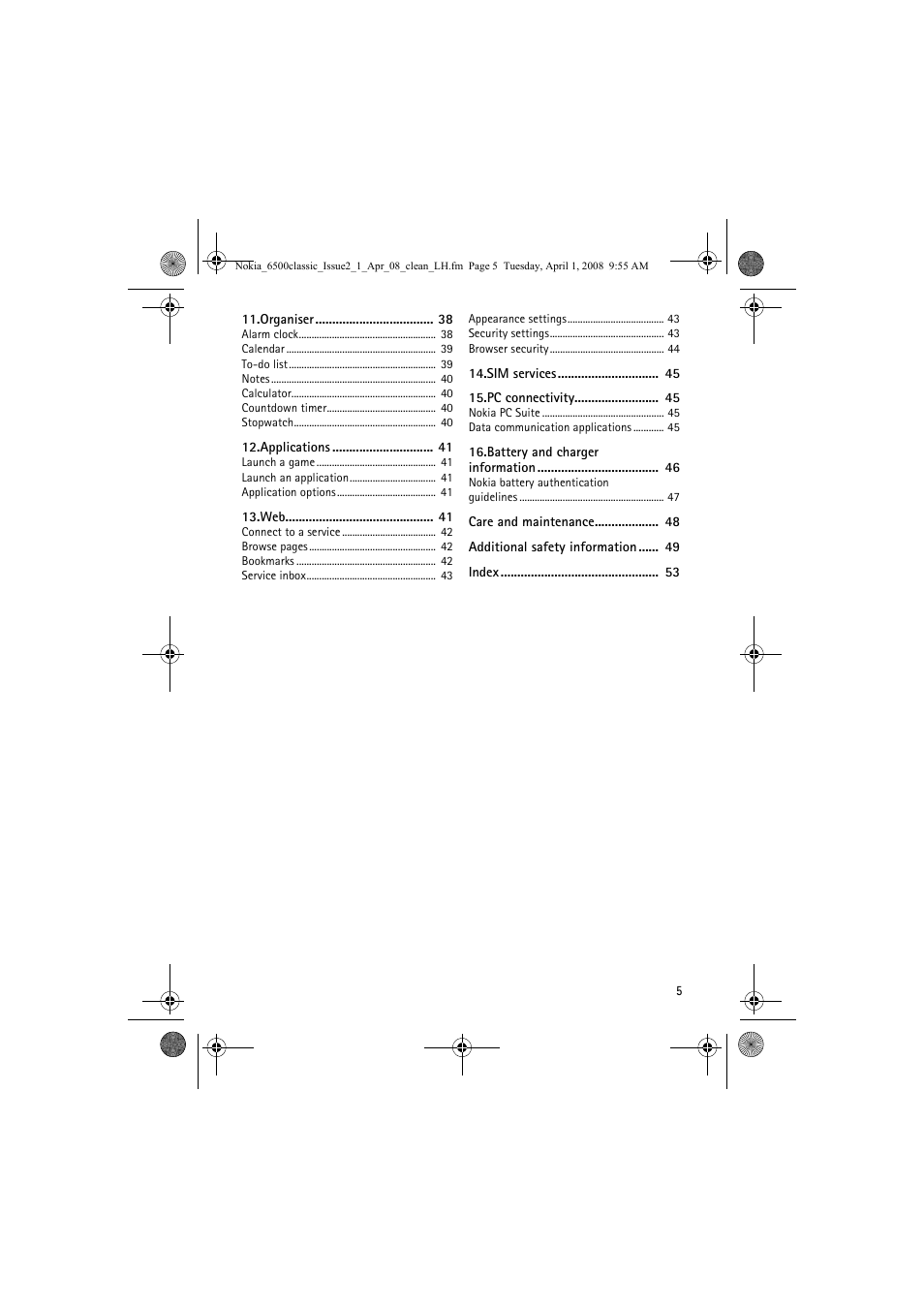Nokia 6500 Classic User Manual | Page 5 / 54