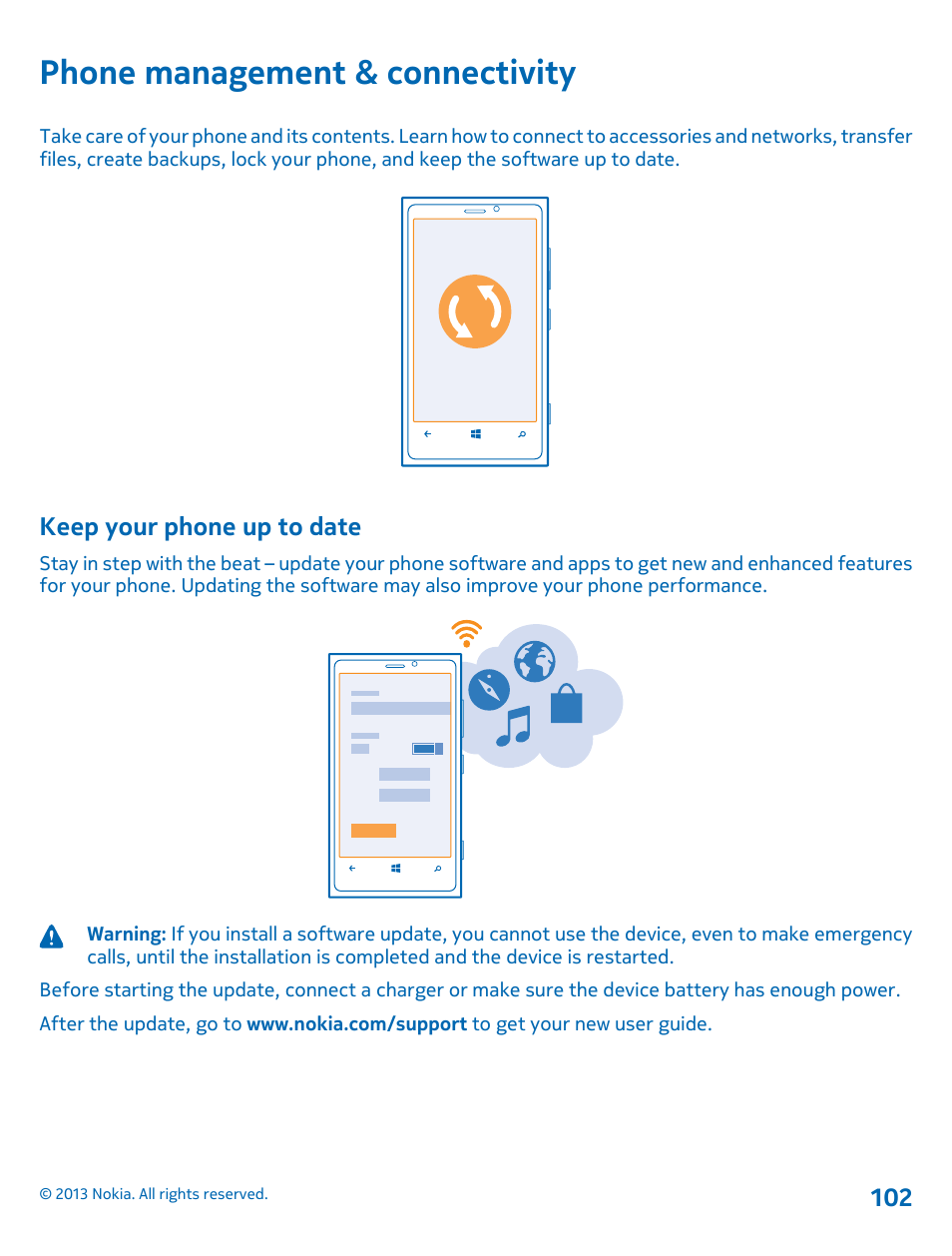 Phone management & connectivity, Keep your phone up to date | Nokia Lumia 920 User Manual | Page 102 / 123
