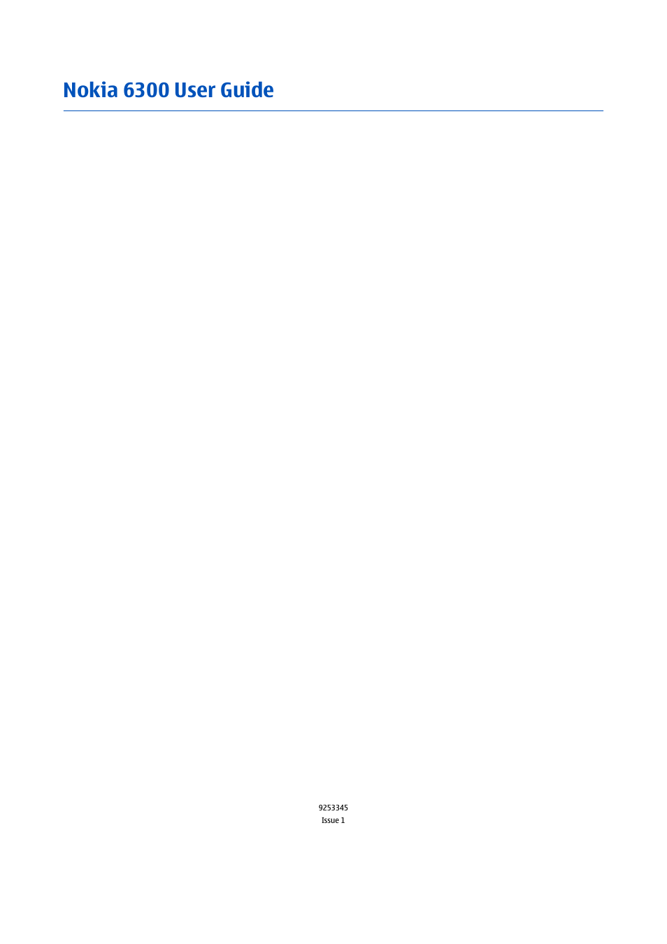 Nokia 6300 User Manual | 80 pages