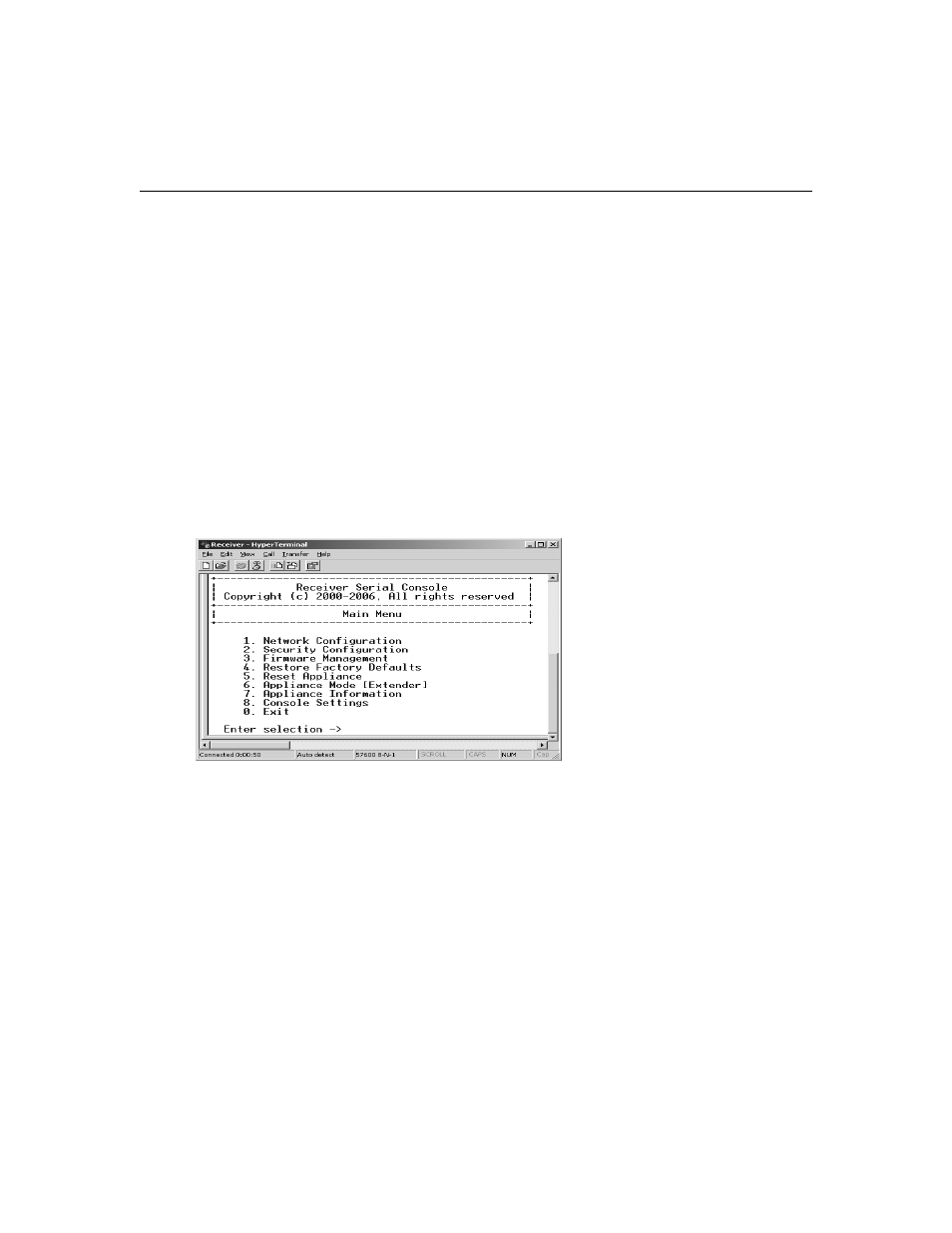 Figure 3.6: receiver main menu | Avocent LongView IP User Manual | Page 26 / 50