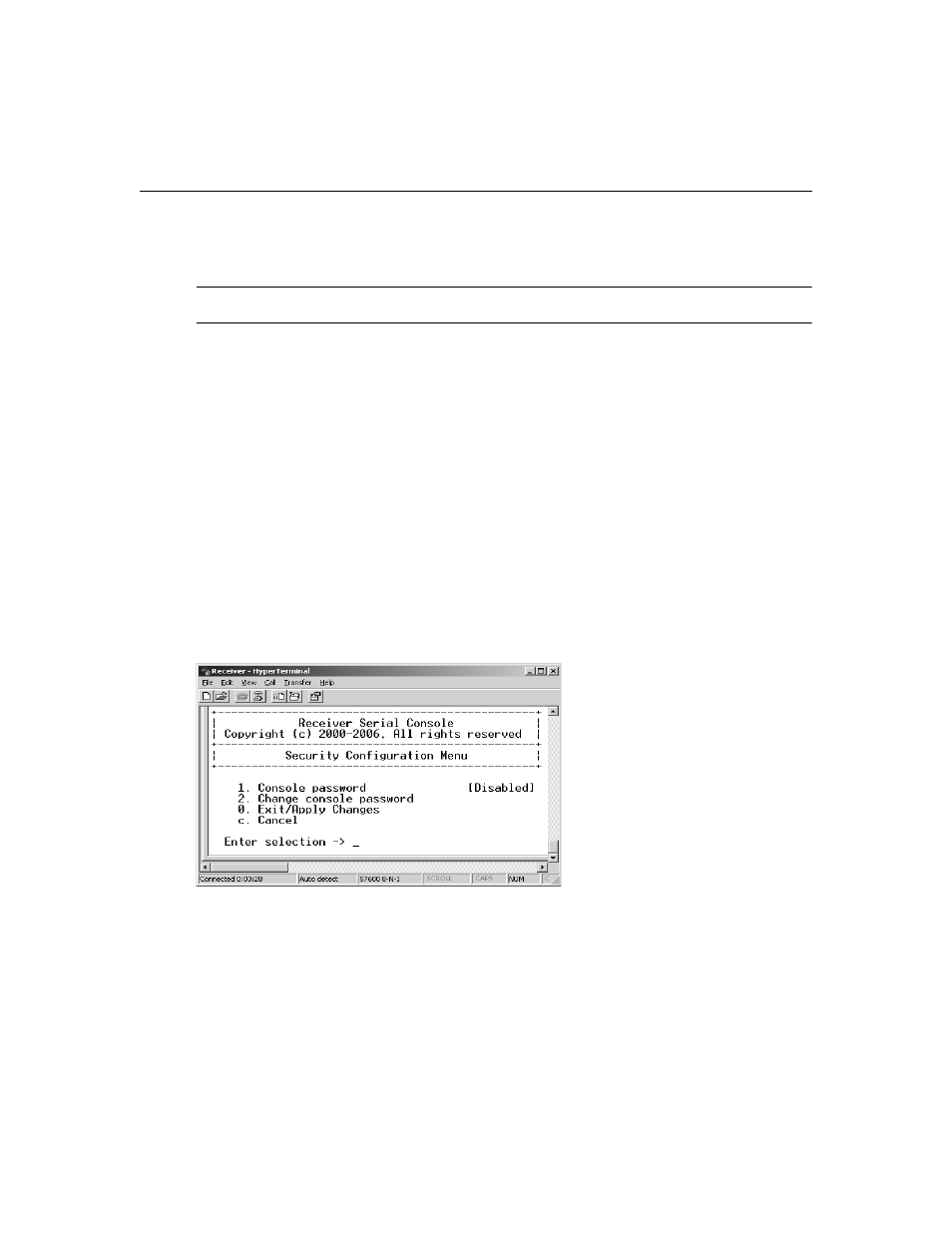 Authentication, Figure 3.11: receiver security configuration menu | Avocent LongView IP User Manual | Page 30 / 50