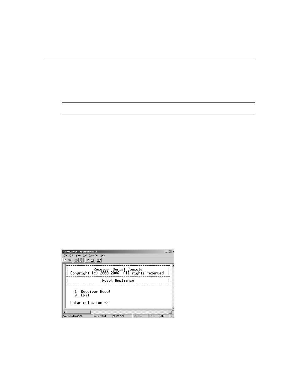 Restoring factory default settings, Resetting the longview ip kvm extender, Figure 3.13: receiver reset appliance menu | Avocent LongView IP User Manual | Page 34 / 50