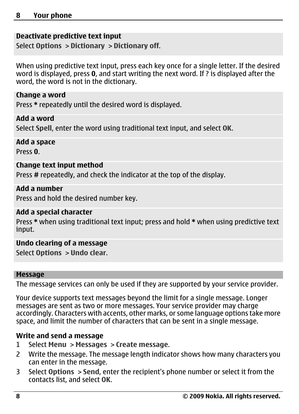 Message | Nokia 1208 User Manual | Page 8 / 30