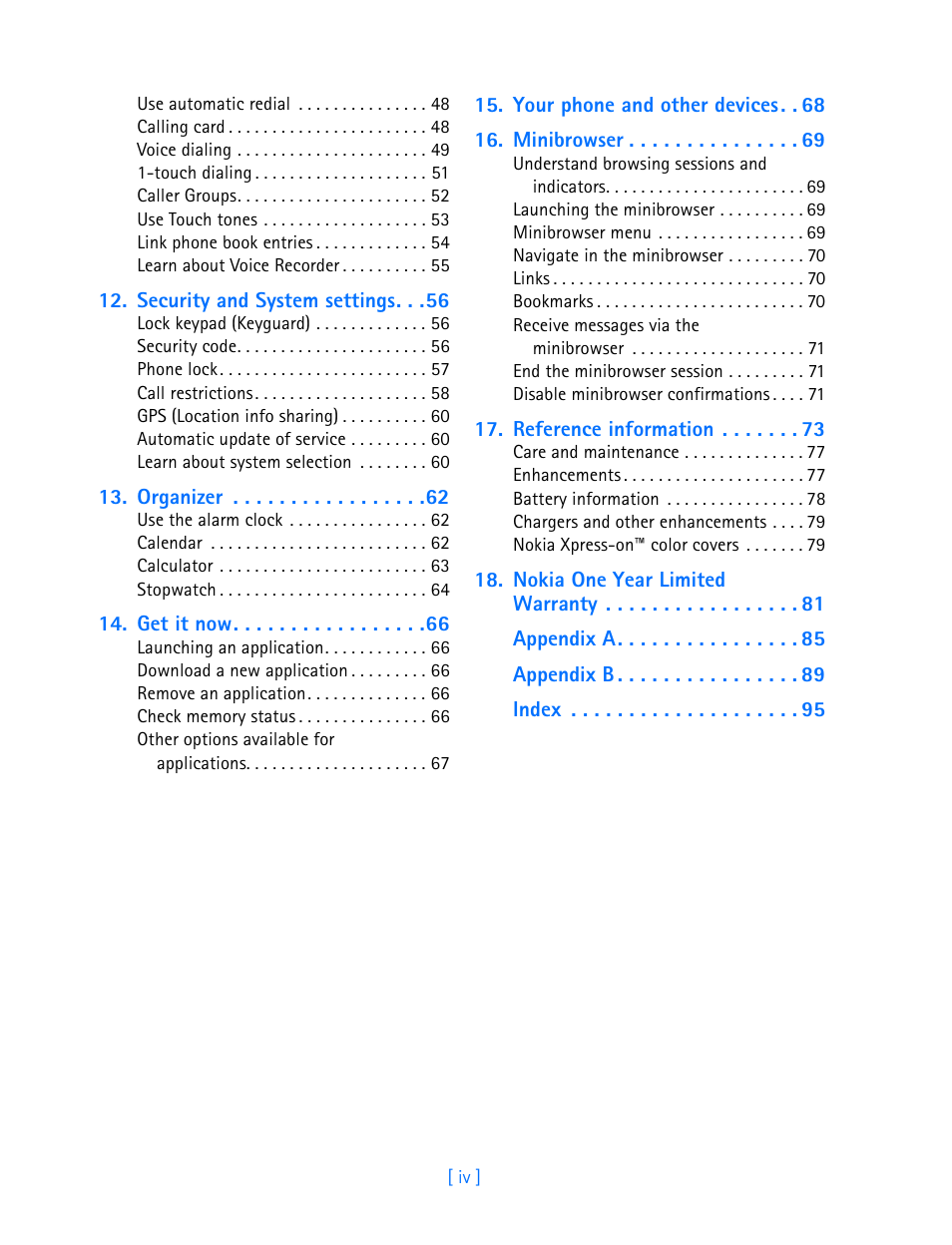 Nokia 3589i User Manual | Page 5 / 108