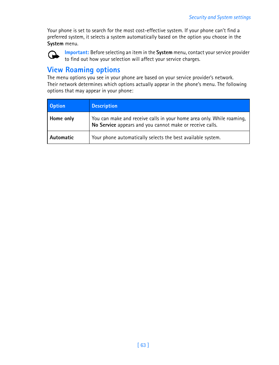 View roaming options | Nokia 3589i User Manual | Page 68 / 108