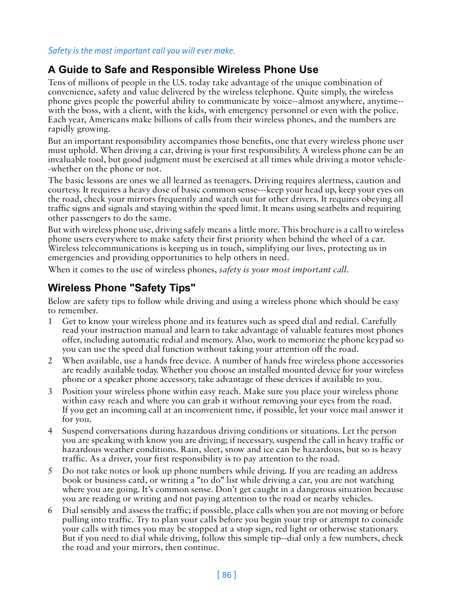 A guide to safe and responsible wireless phone use | Nokia 3589i User Manual | Page 94 / 108