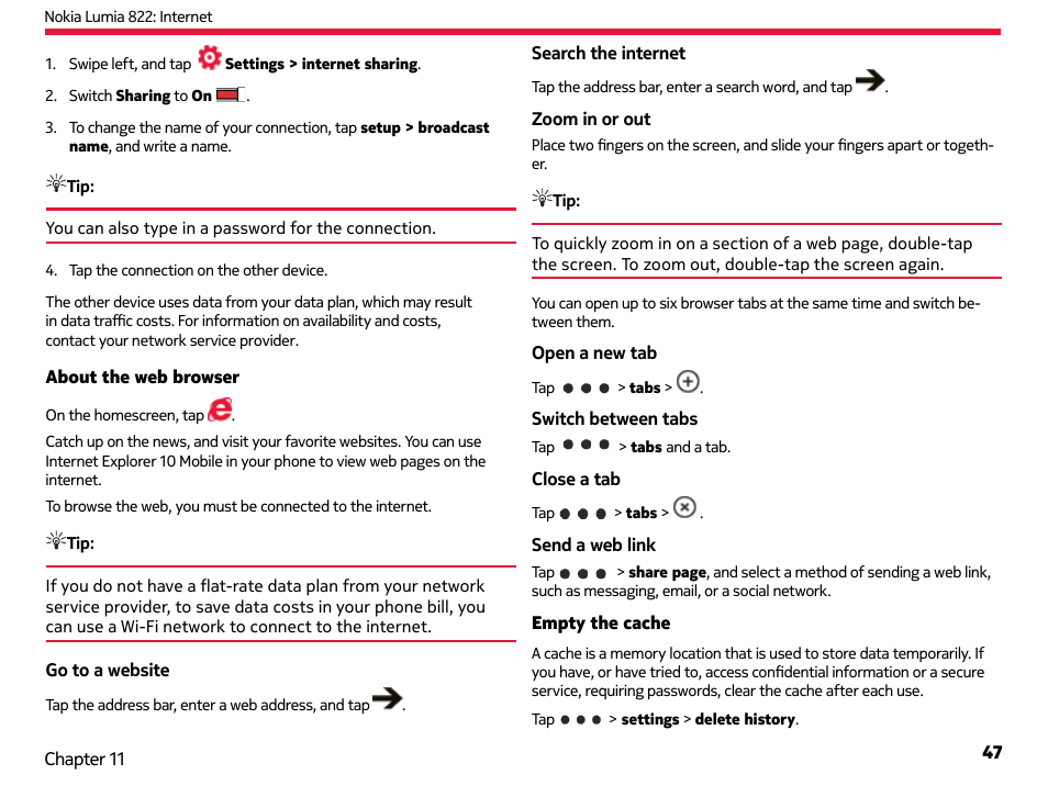 Nokia Lumia 822 User Manual | Page 48 / 93