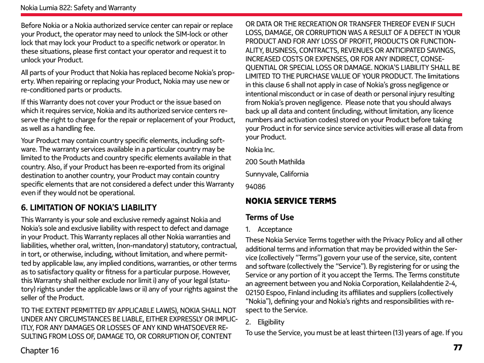Nokia Lumia 822 User Manual | Page 78 / 93