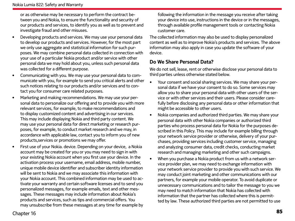 Nokia Lumia 822 User Manual | Page 86 / 93