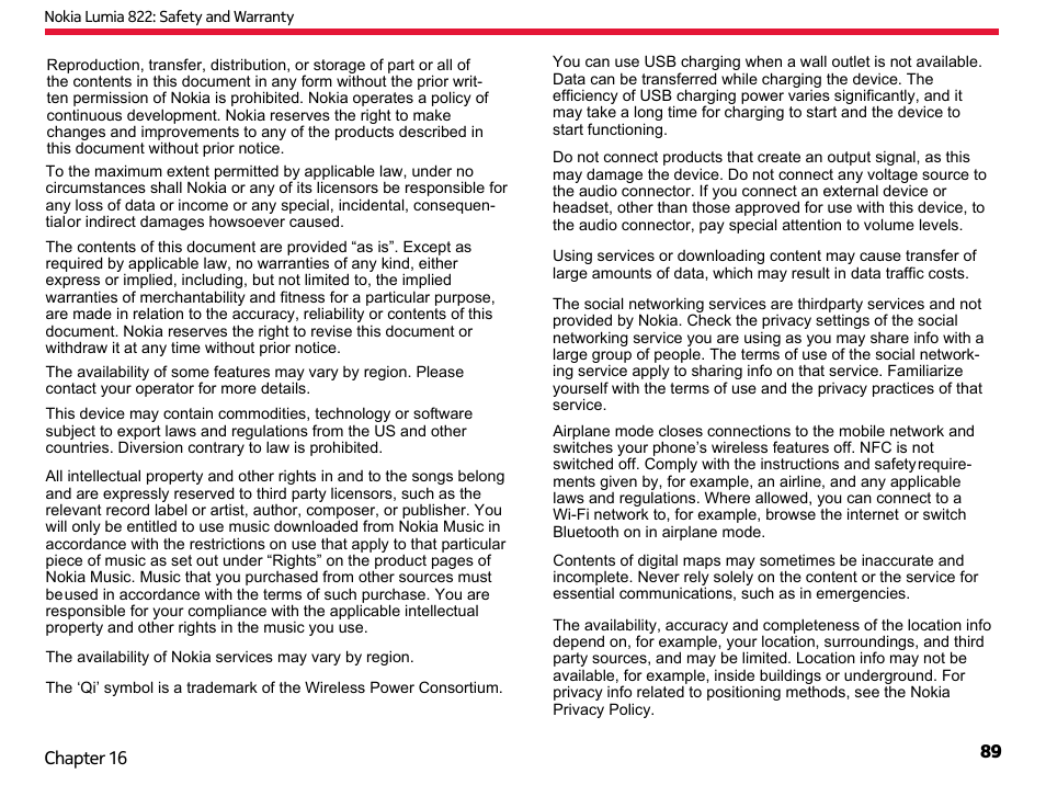 Nokia Lumia 822 User Manual | Page 90 / 93