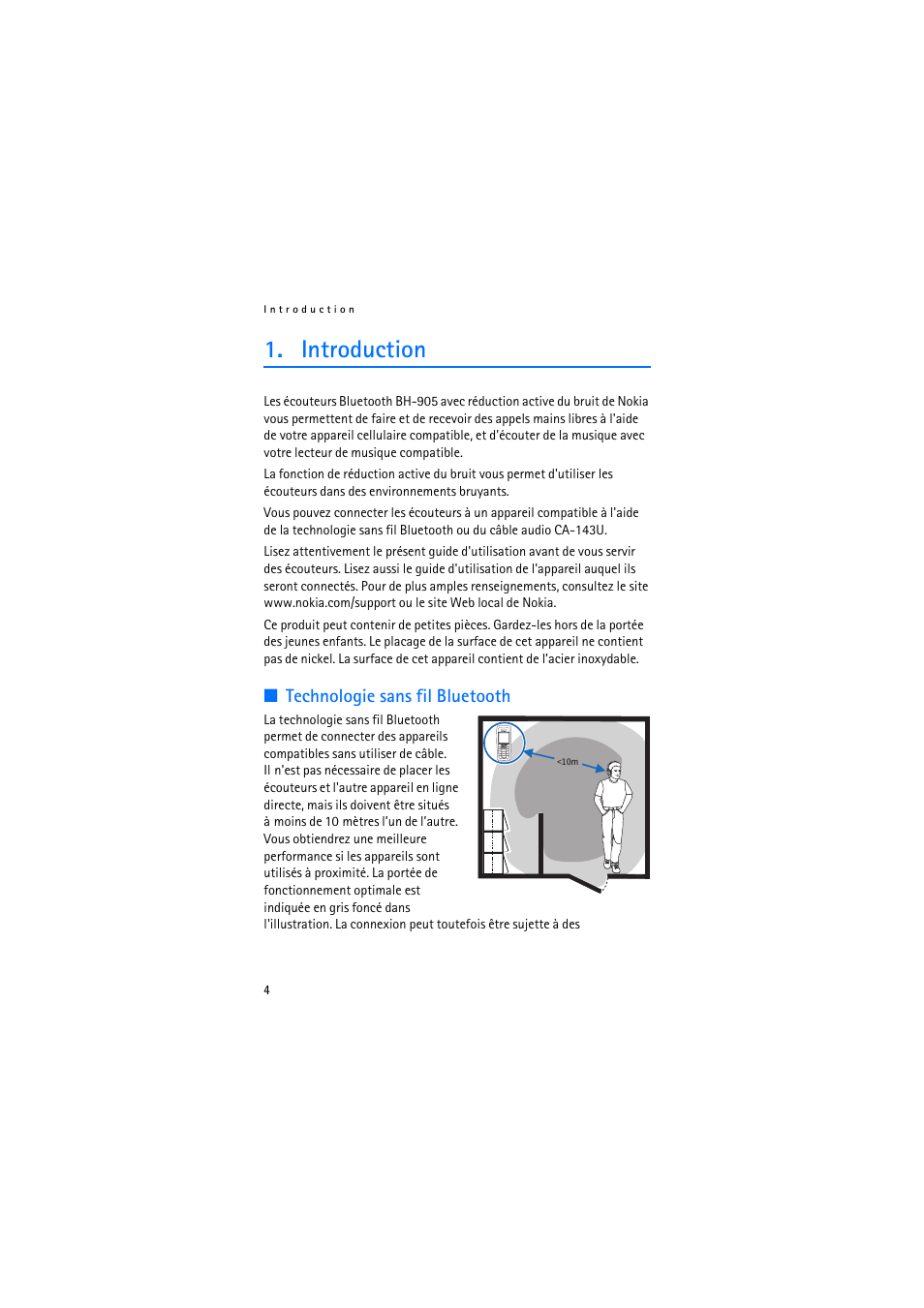 Introduction, Technologie sans fil bluetooth | Nokia BH-905 User Manual | Page 22 / 79