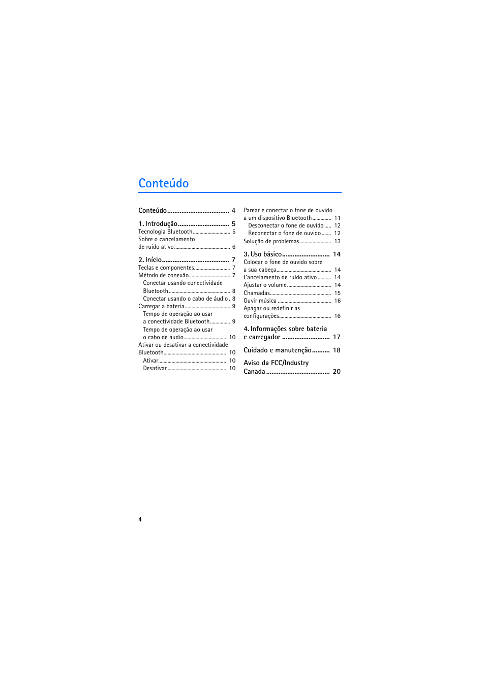 Conteúdo | Nokia BH-905 User Manual | Page 62 / 79