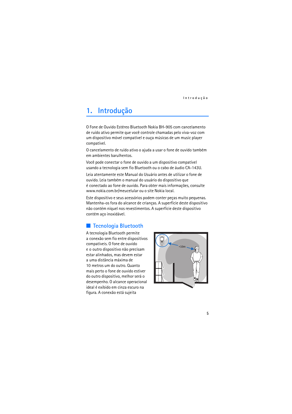 Introdução, Tecnologia bluetooth | Nokia BH-905 User Manual | Page 63 / 79