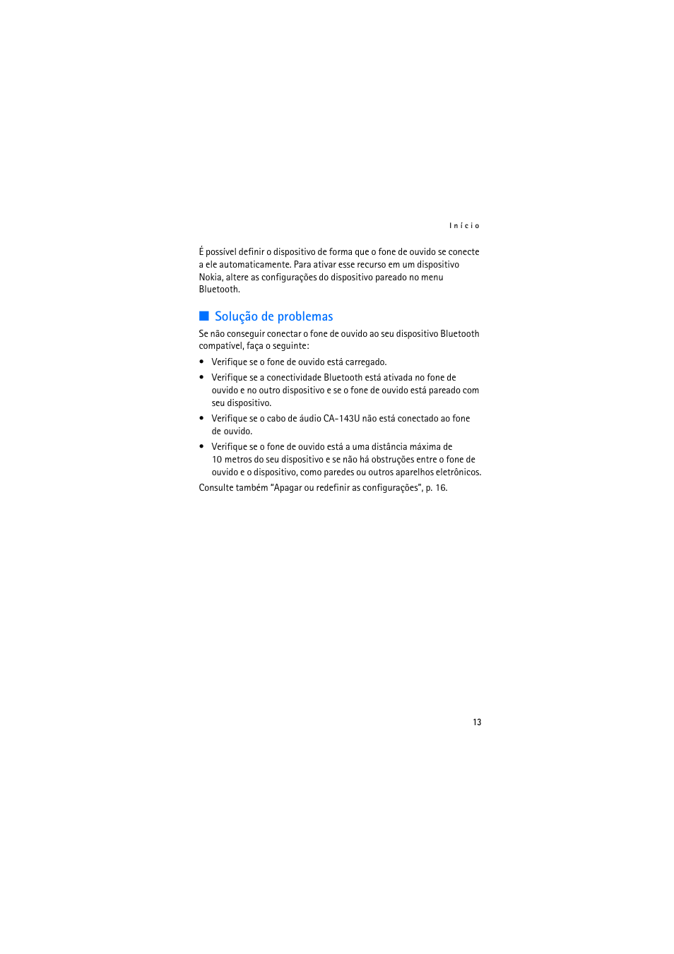 Solução de problemas | Nokia BH-905 User Manual | Page 71 / 79