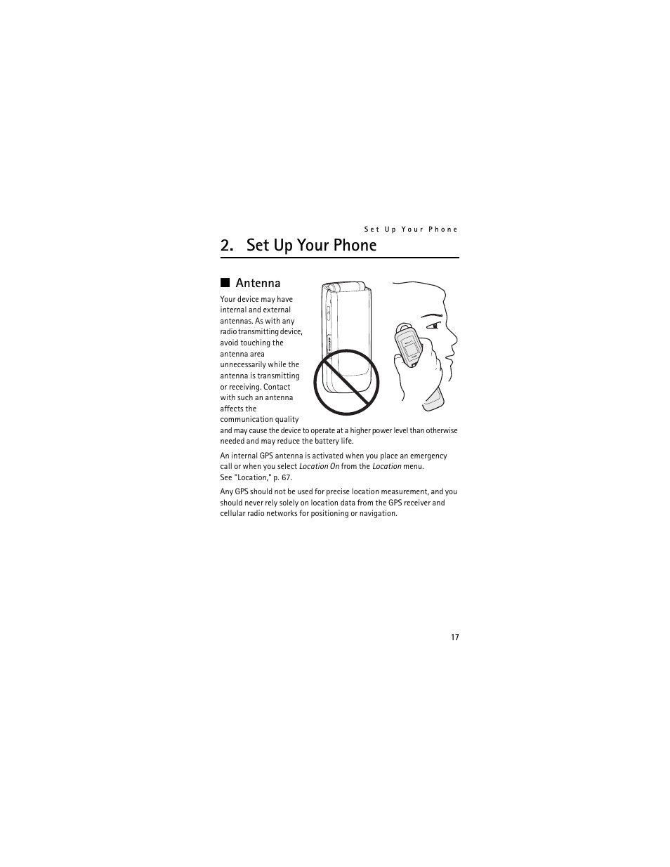Set up your phone, Antenna | Nokia 6205 User Manual | Page 18 / 95