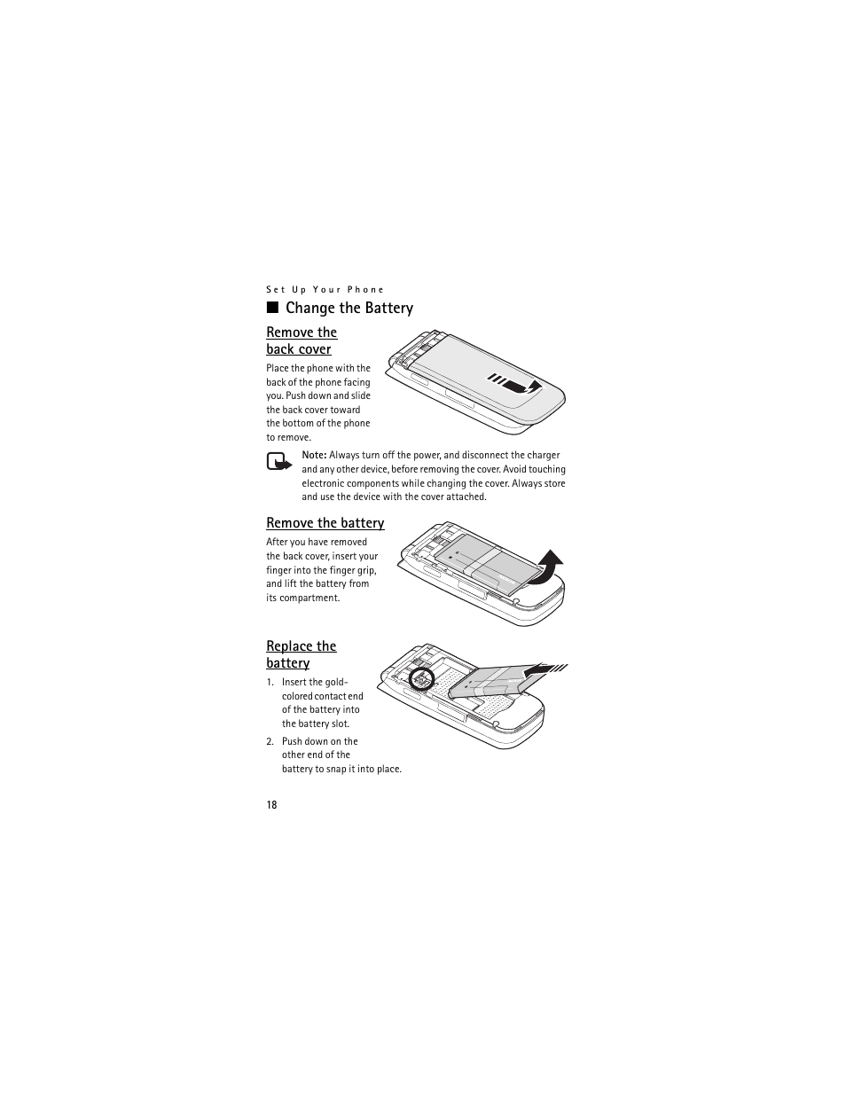 Change the battery | Nokia 6205 User Manual | Page 19 / 95