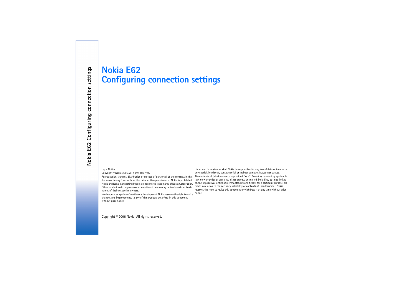 Nokia e62 configuring connection settings | Nokia E62 User Manual | Page 2 / 11