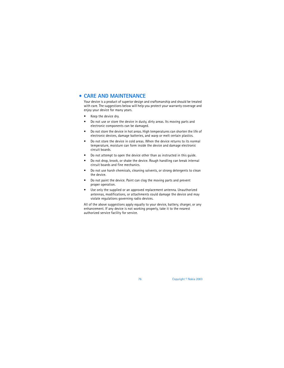 Care and maintenance | Nokia 6585 User Manual | Page 83 / 101