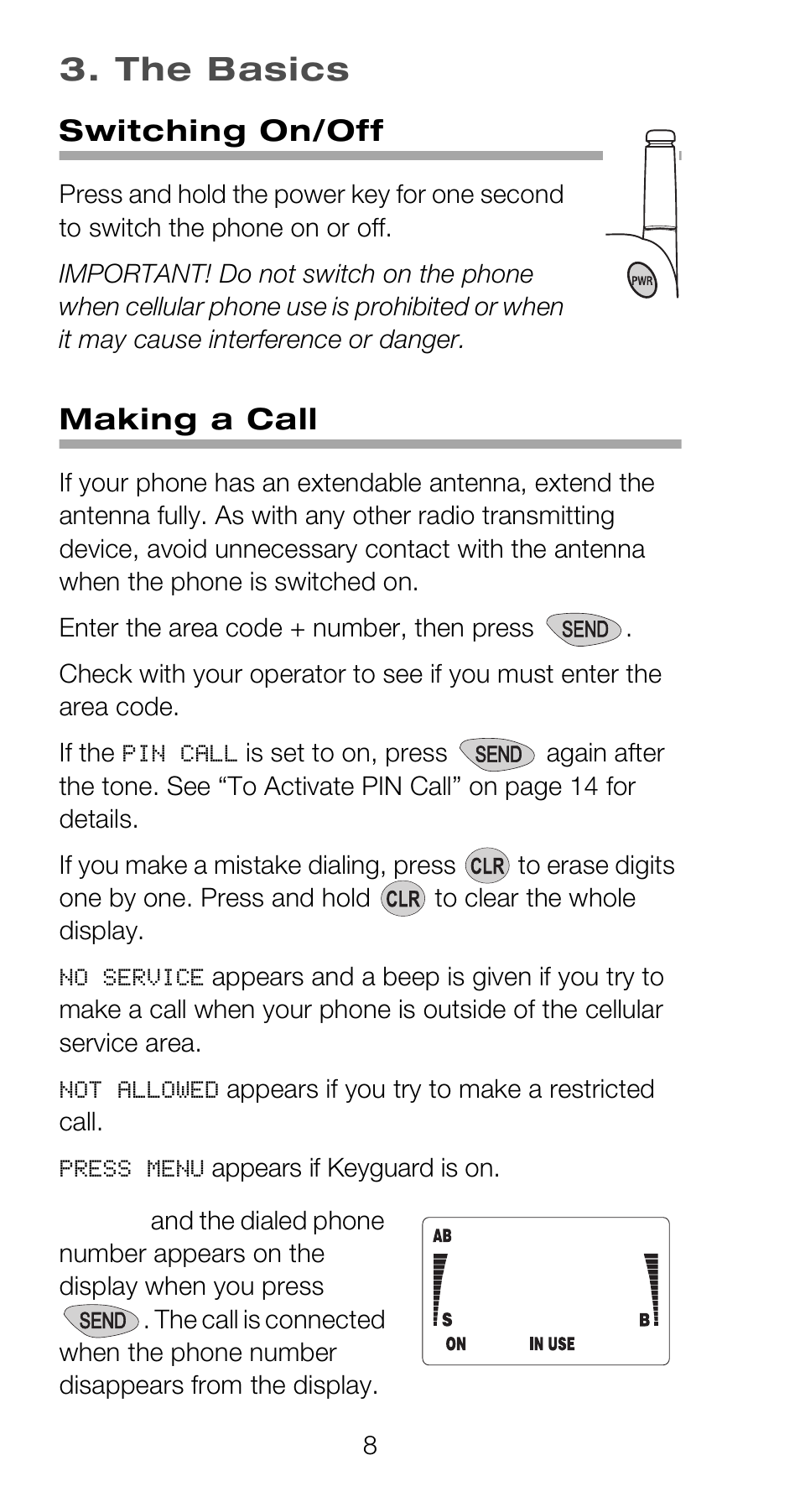 The basics, Switching on/off, Making a call | Nokia 918 User Manual | Page 14 / 70
