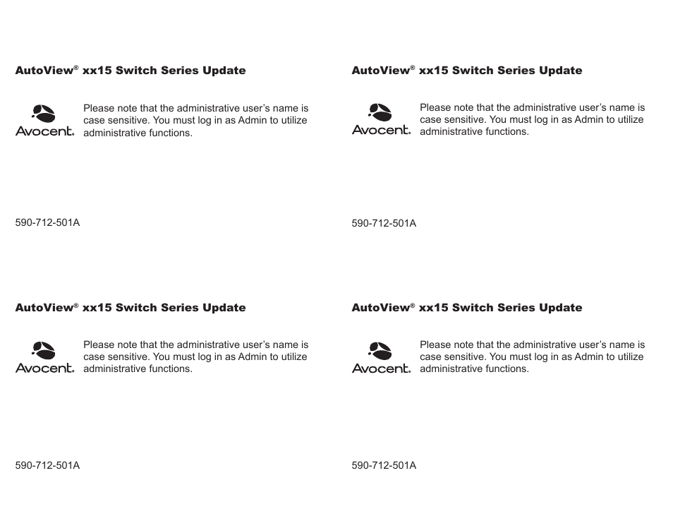 Avocent AutoView xx15 Series User Manual | 1 page