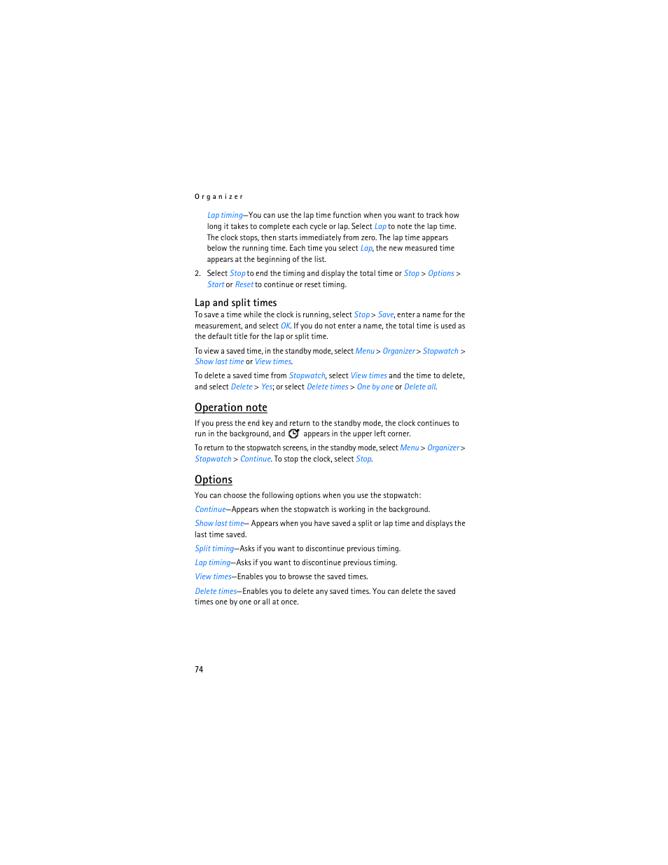 Options | Nokia 3155i User Manual | Page 75 / 201